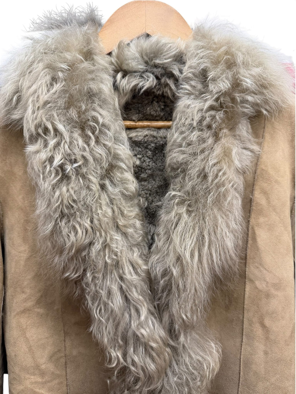 Vintage Lautreamont Beige Suede Fur Coat