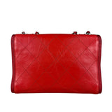 Chanel Red CC Quilted Crumpled Calfskin Flap Bag 2018