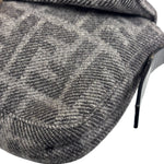 Fendi Grey/Black Leather Trim/Wool Zucca Baguette