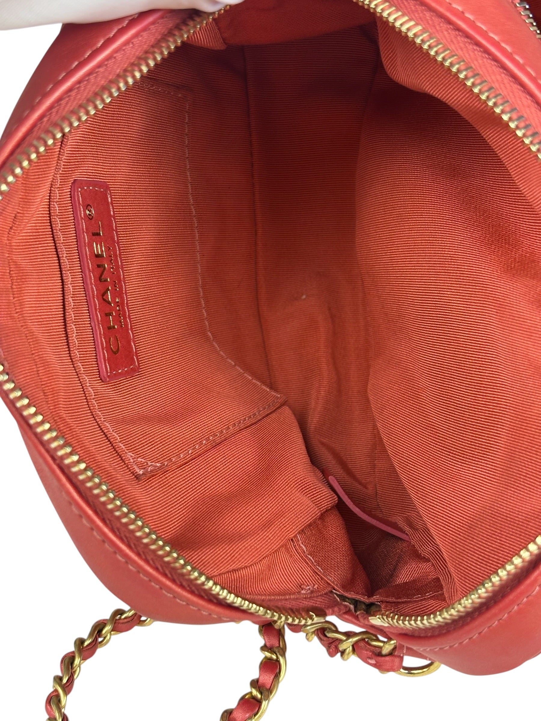 Chanel Pink Satin/Leather Trim Camera Bag 2019