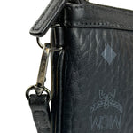 MCM Black Leather Visetos Monogram Pochette
