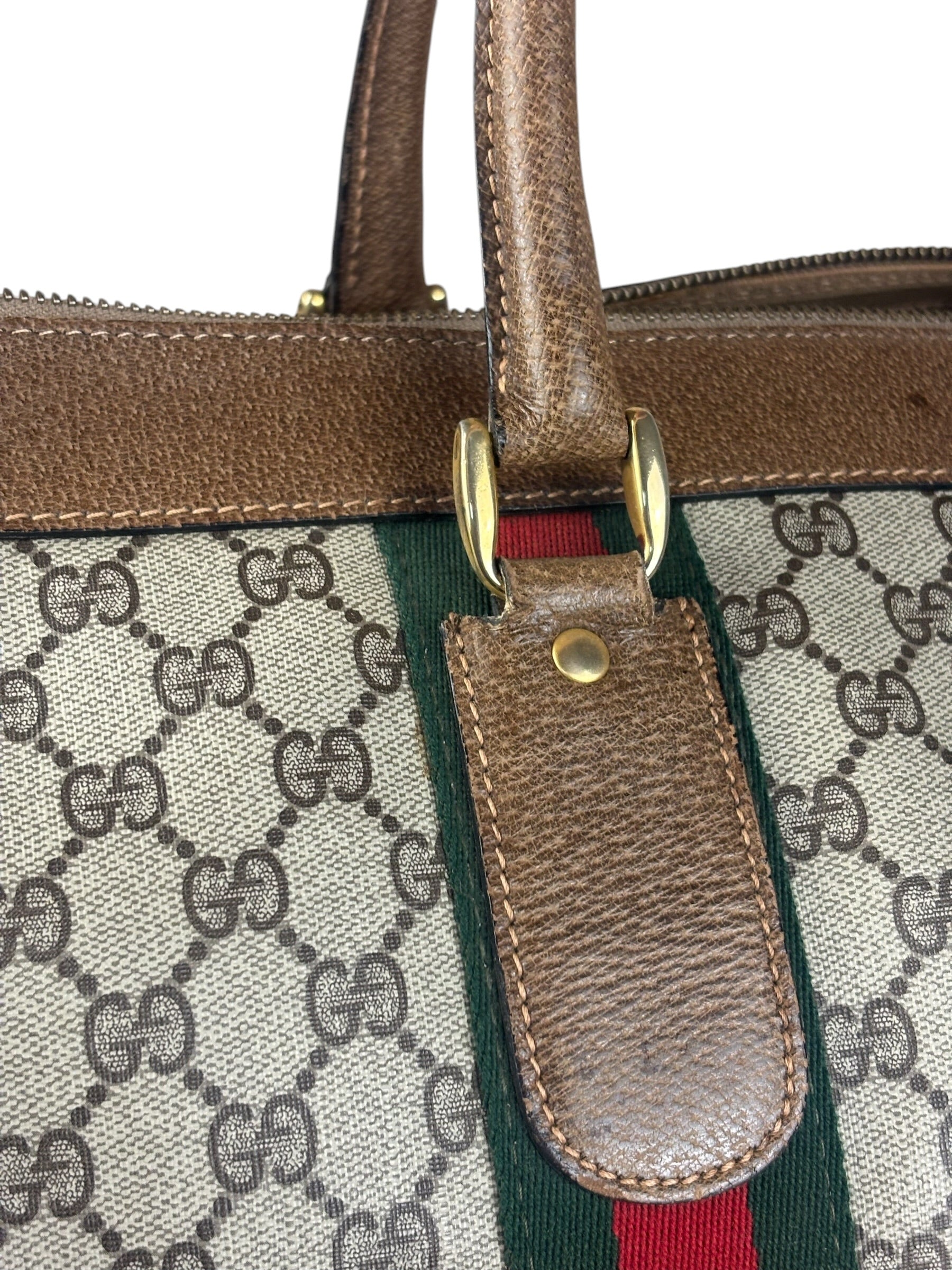 Gucci GG Vintage Coated Canvas Boston Bag