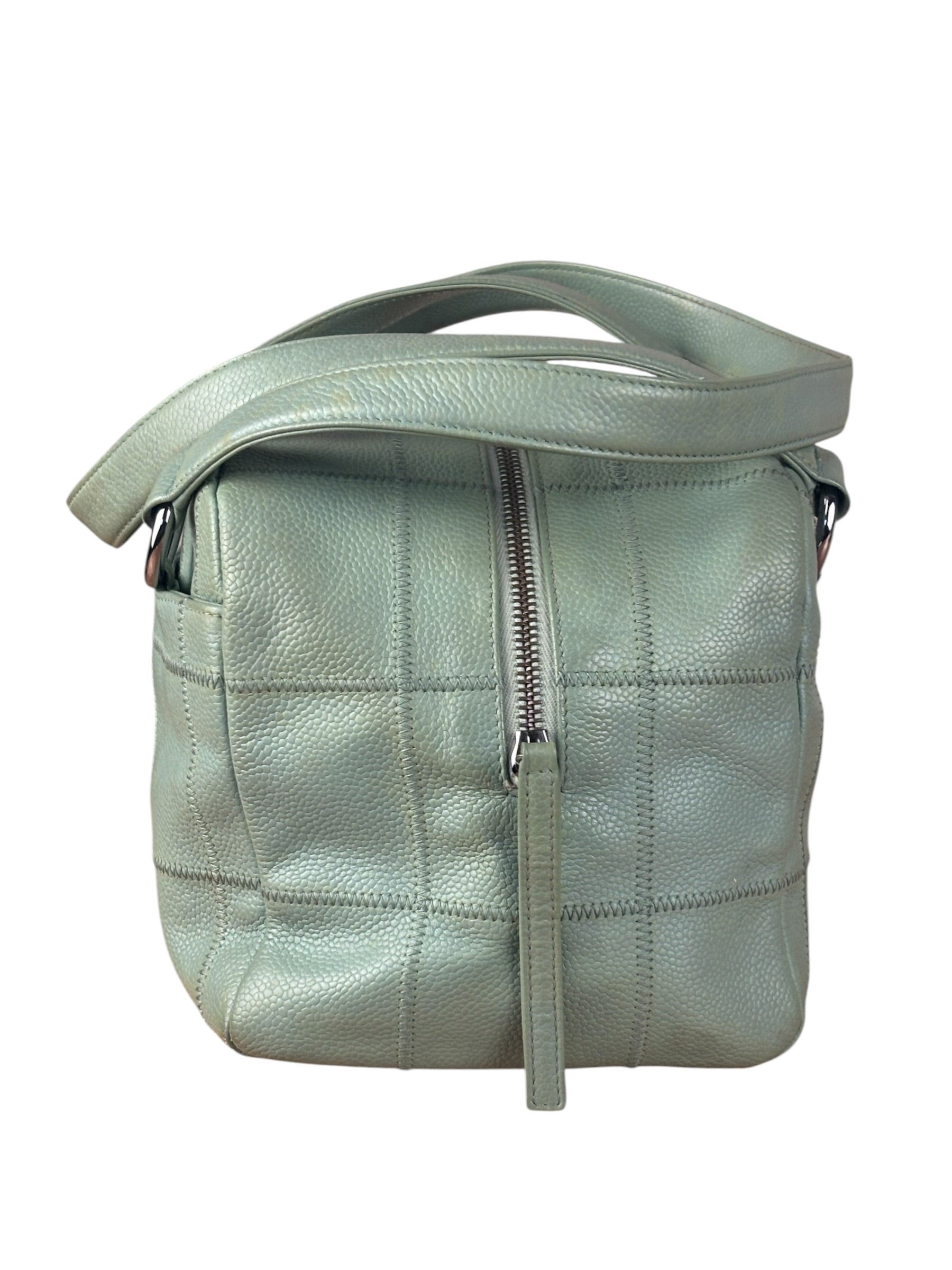 Chanel Light Green Quilt LAX Leather Bowler Bag 2004