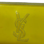 Yves Saint Laurent Yellow Patent Leather Zip-Around Long Wallet