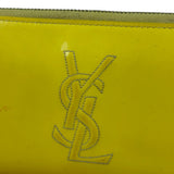 Yves Saint Laurent Yellow Patent Leather Zip-Around Long Wallet