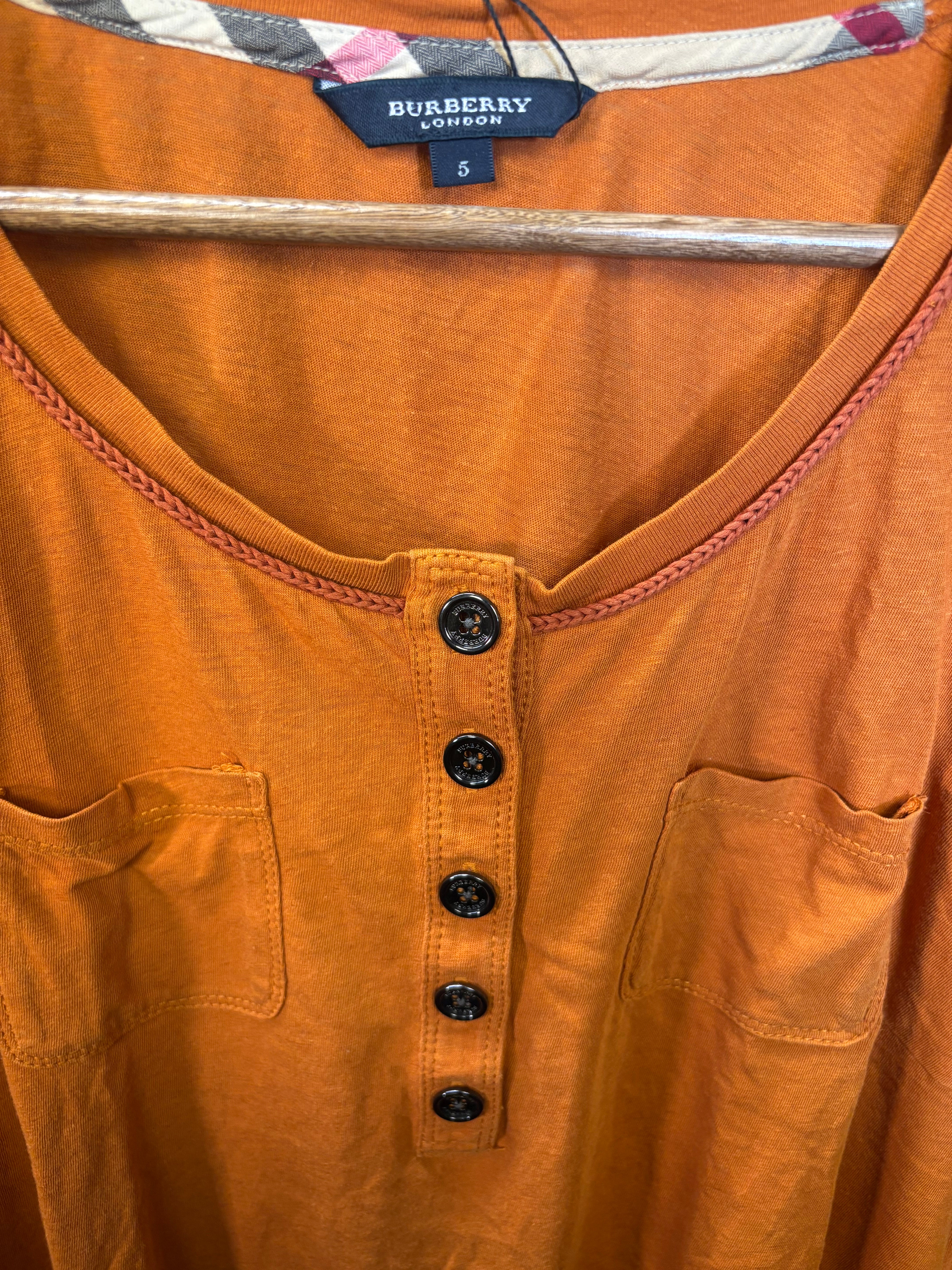Burberry Vintage Orange Henley Top
