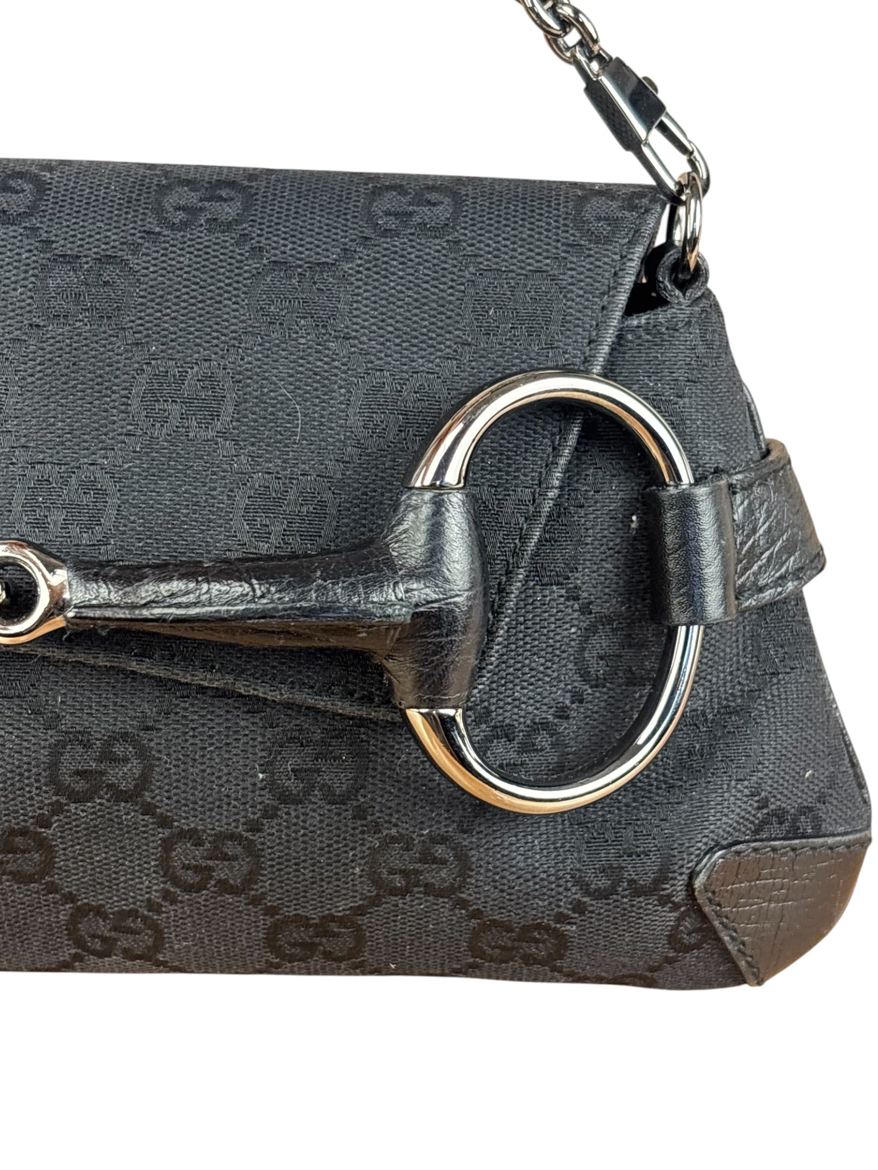 Gucci Black Tom Ford Horsebit Shoulder Bag