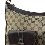 Gucci Vintage Brown Canvas GG Shoulder Bag
