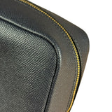 Coach Cosmetic Pouch Navy Blue Pebbled Leather