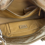 Prada Vintage Metallic Gold Leather Satchel Handbag