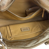Prada Vintage Metallic Gold Leather Satchel Handbag
