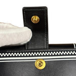 Versace Vintage Black/White Leather Logo Wallet