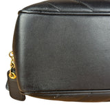 Chanel Black Chevron Leather Chain Camera Shoulder Bag 2000-2002