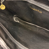 Chanel Vintage Black Caviar Leather Triple CC Chain Tote Bag
