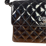 Chanel Black Quilted Patent Leather Top Handle 1996