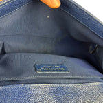 Chanel Blue Chevron Caviar Medium Boy Bag 2019
