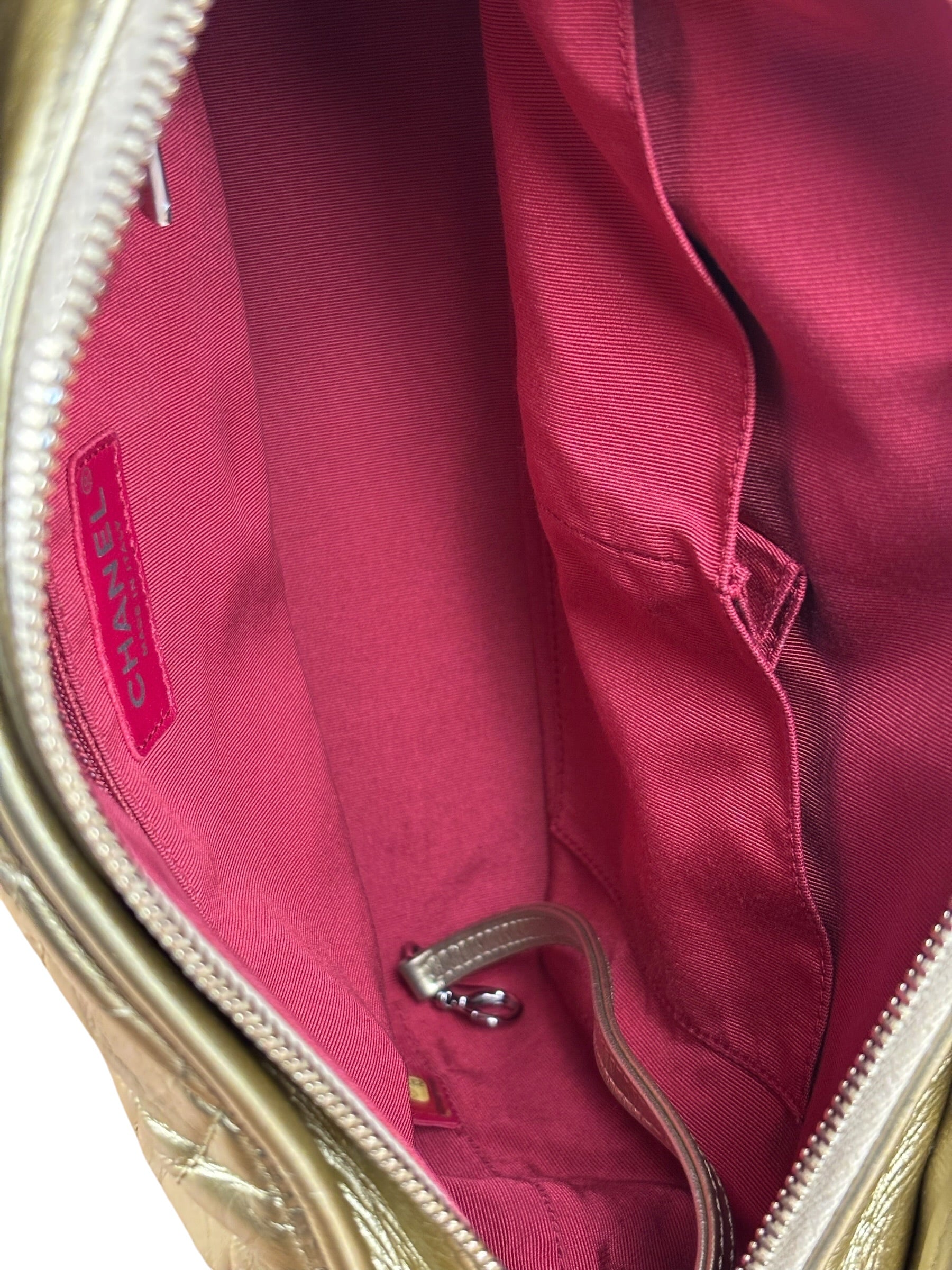 Chanel Gold Leather Gabrielle Hobo 2016