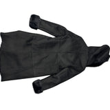 Vintage Black Fur Lined Suede Long Coat