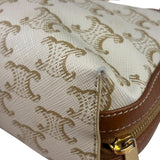 Celine Beige/Brown Leather Triomphe Chain Clutch