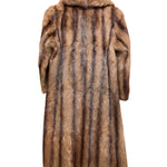 Vintage Brown Striped Fox Fur Long Coat