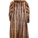 Vintage Brown Striped Fox Fur Long Coat