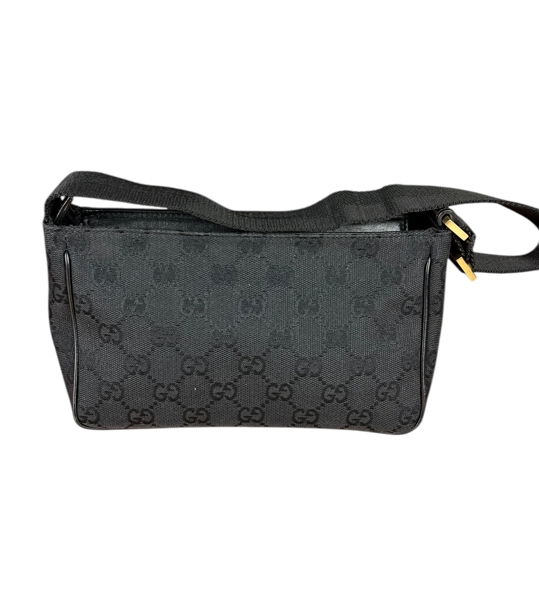 Gucci Vintage GG Black Canvas Pochette