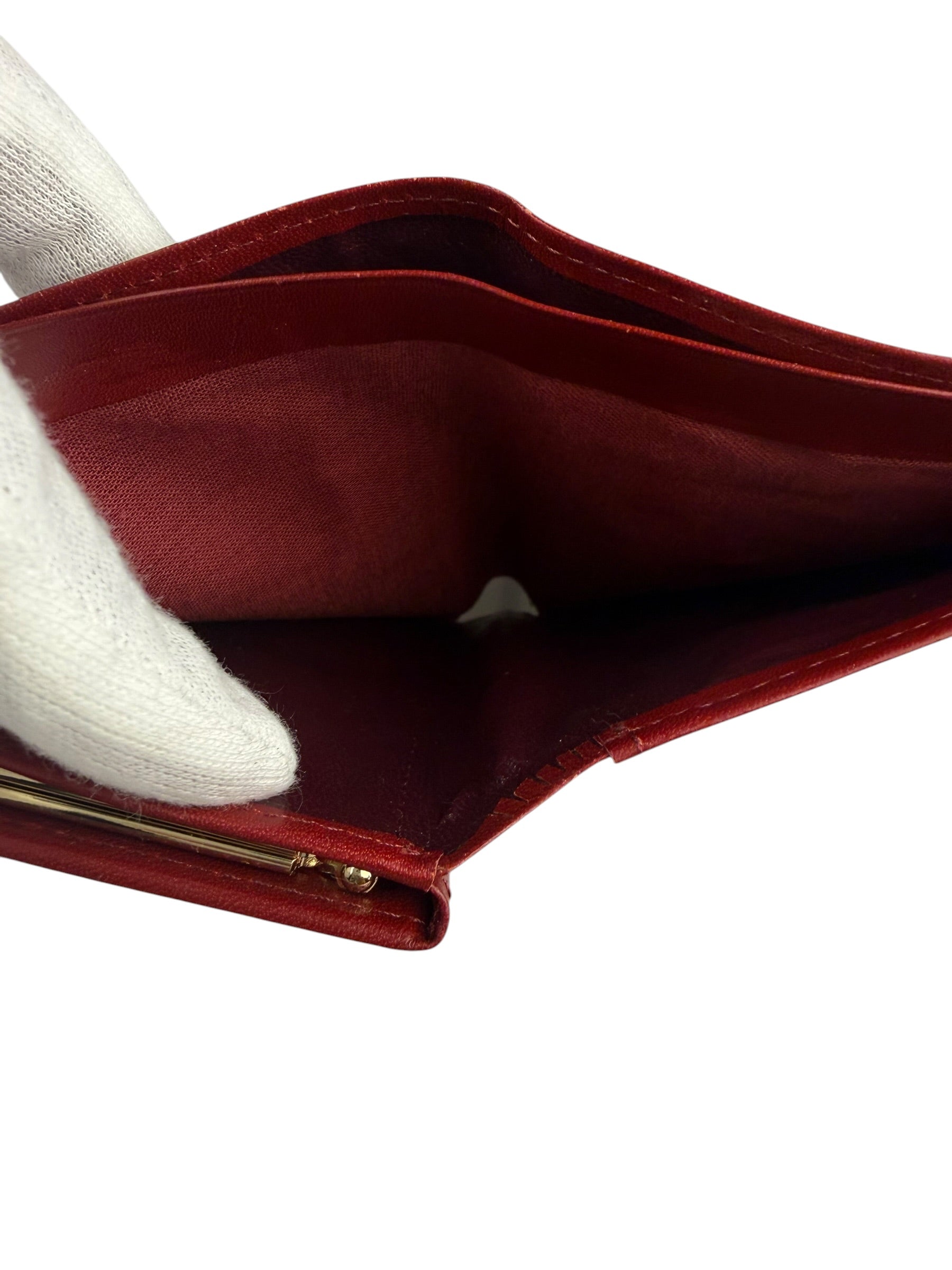 Givenchy Vintage Red Leather Trifold Wallet