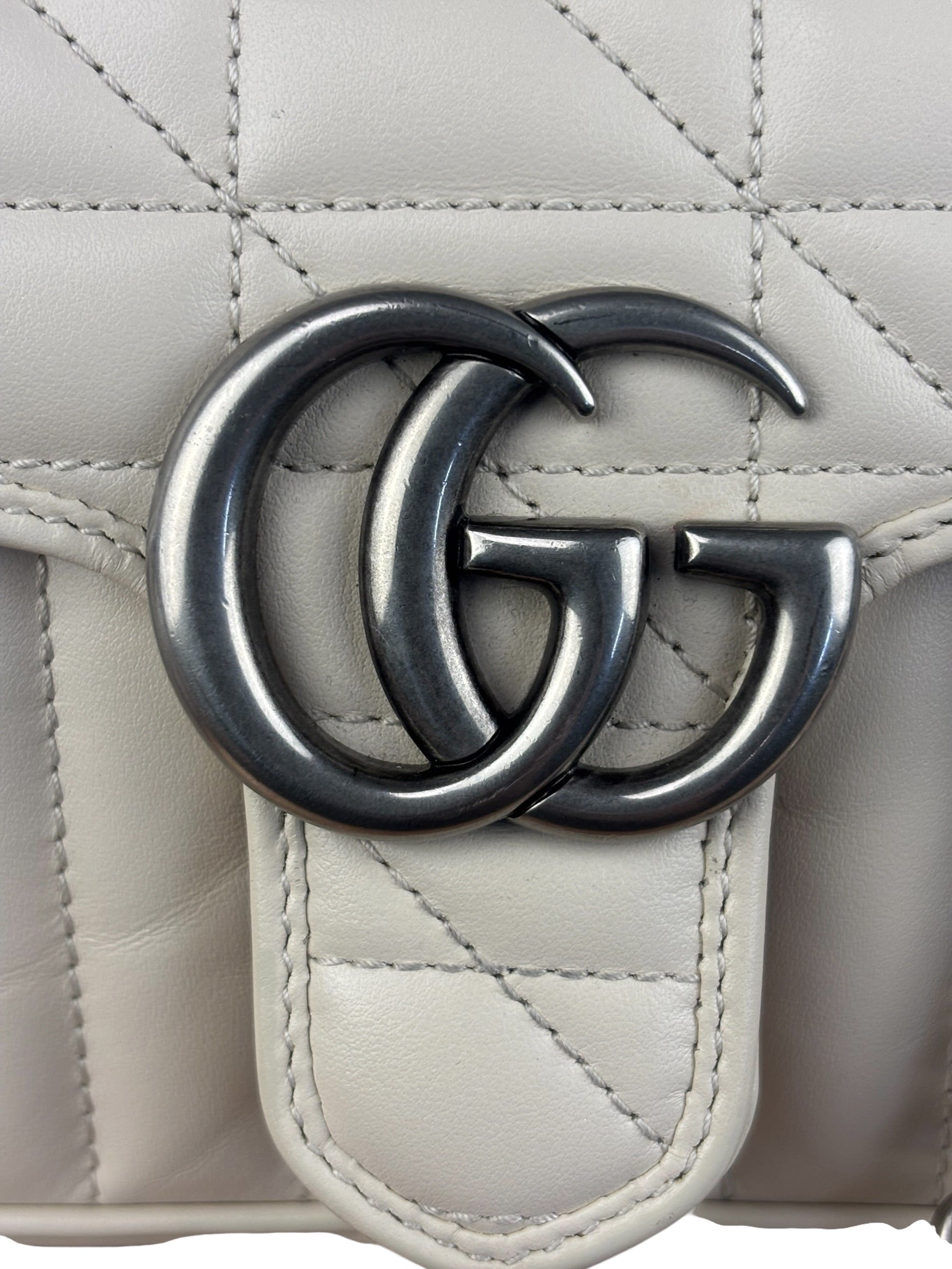 Gucci GG Marmont White Matelasse Bag