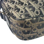 Christian Dior Vintage Black Leather Trim Trotter Crossbody Bag