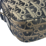 Christian Dior Vintage Black Leather Trim Trotter Crossbody Bag