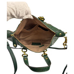 Coach Green Croc-Embossed Ashley Satchel Shoulder Bag
