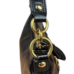 Coach Black Poppy Liquid Gloss Leather Storypatch Hobo Bag
