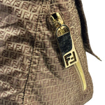 Fendi Brown Leather Trim Zucca Mamma Forever Baguette