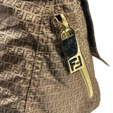 Fendi Brown Leather Trim Zucca Mamma Forever Baguette
