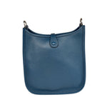 Hermes Blue Pale Clemence Leather Evelyn TPM III Crossbody