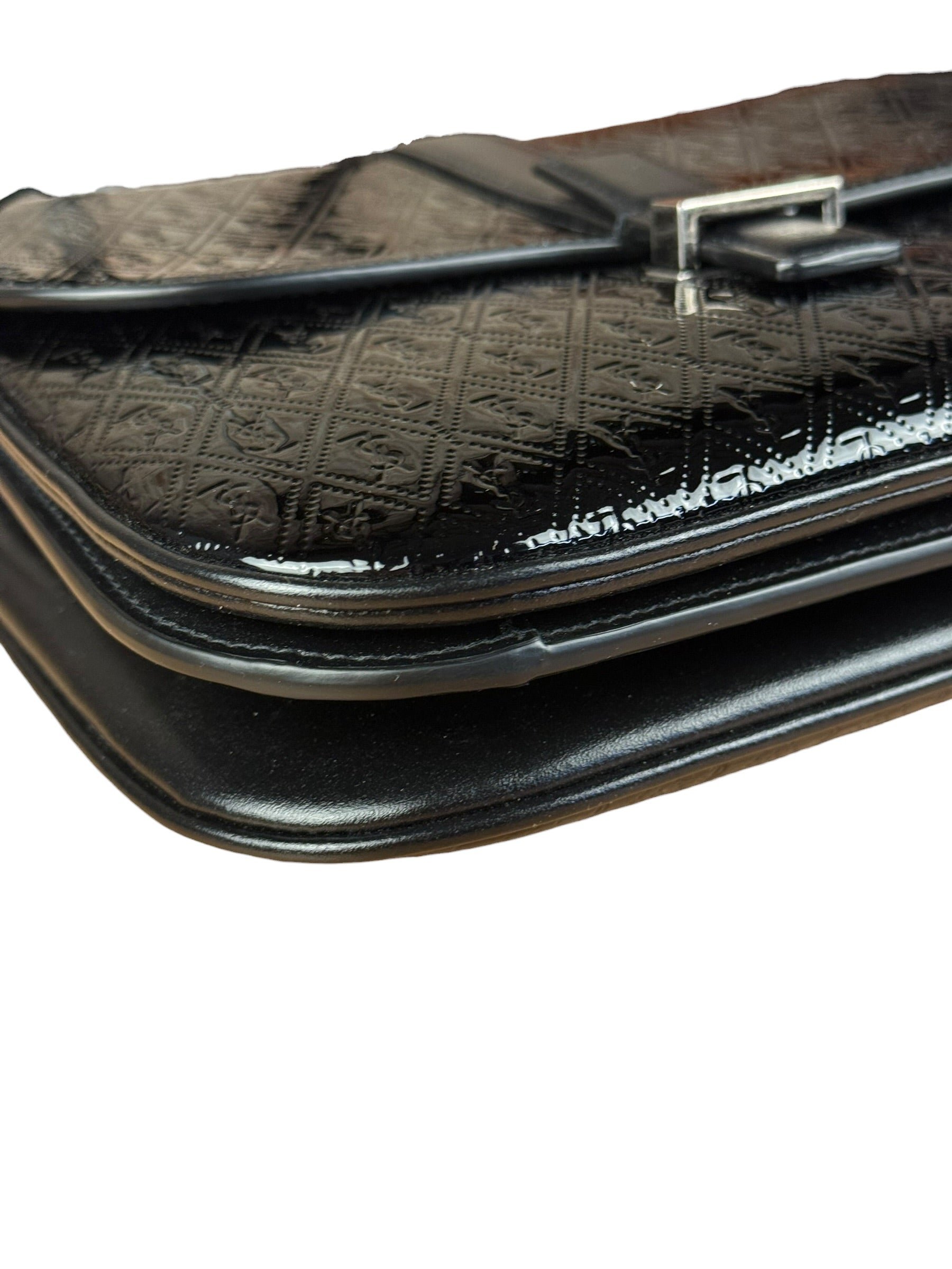 Saint Laurent Black Monogram Patent Leather Shoulder Bag