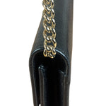 Gucci Black Interlocking G Leather Wallet on Chain