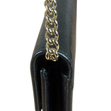 Gucci Black Interlocking G Leather Wallet on Chain