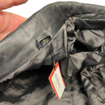 Vintage Black Vegan Leather Long Coat