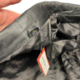 Vintage Black Vegan Leather Long Coat