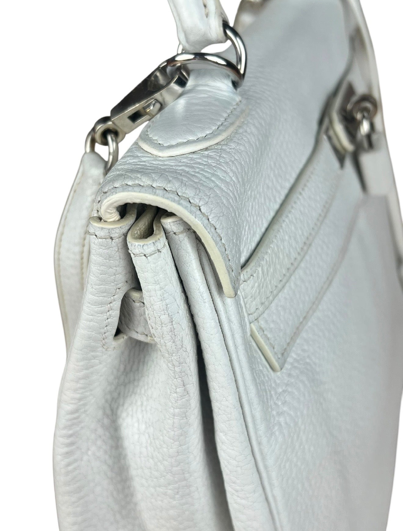 Hermes Kelly 32 White Clemence Leather Handbag 2008