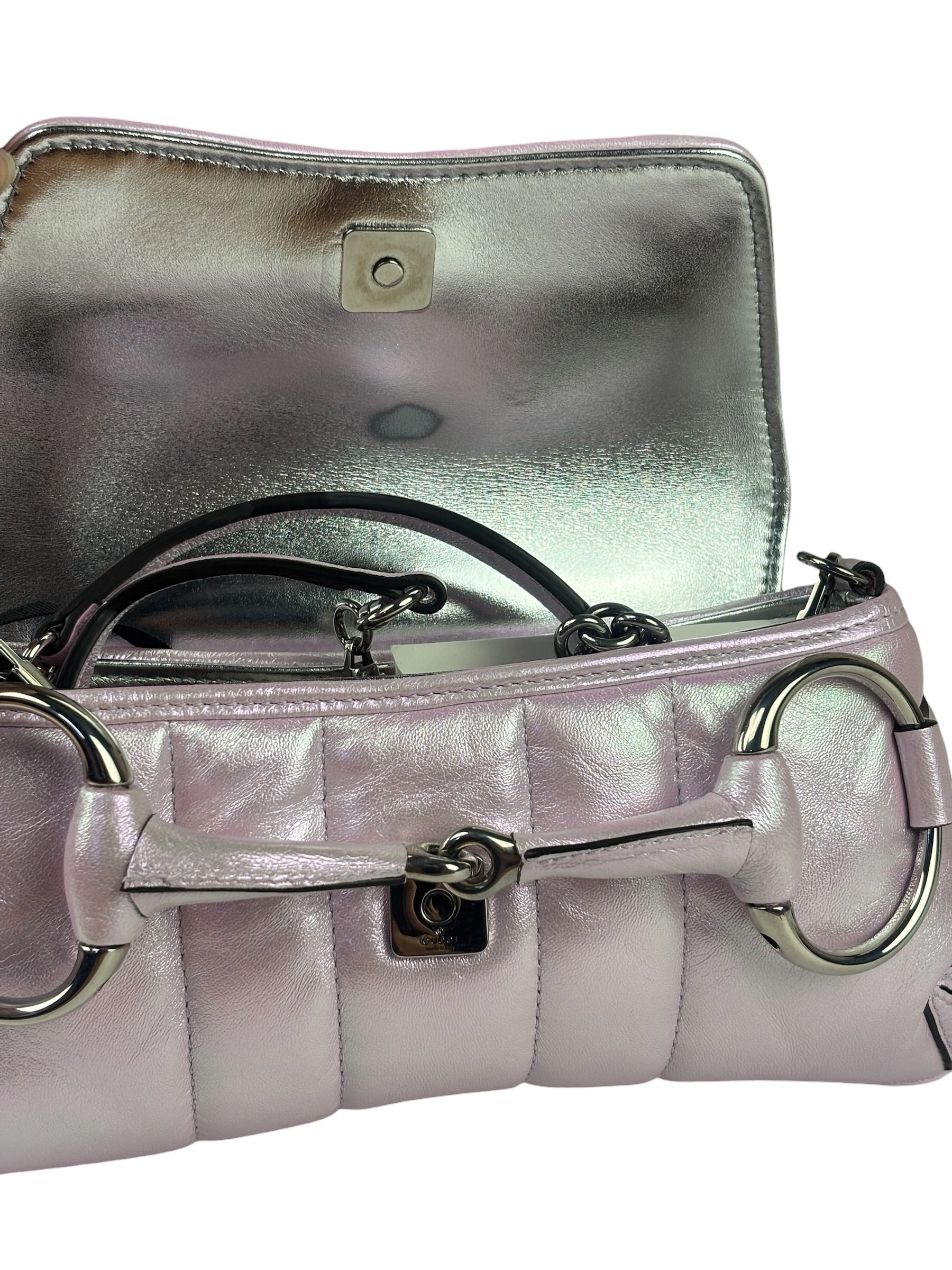 Gucci Escape Pink Leather Horsebit Shoulder Bag