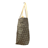 Fendi Vintage FF Canvas Print Zip Shoulder Tote