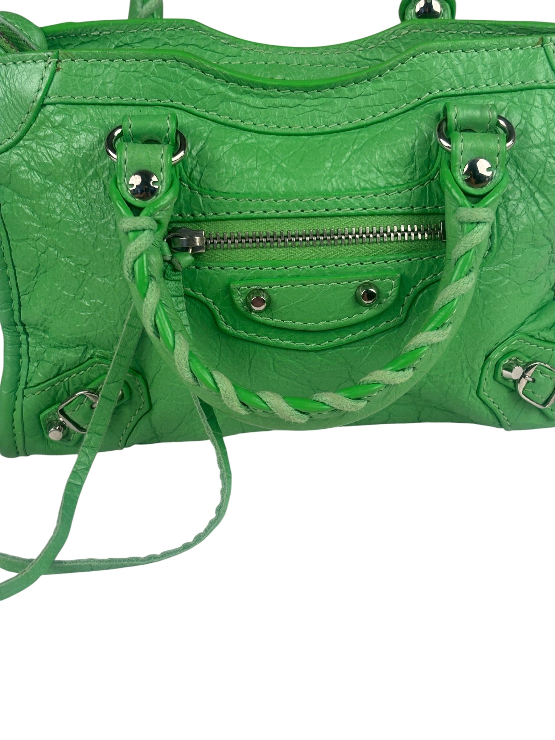 Balenciaga Green Leather Small Le City Two-Way Bag