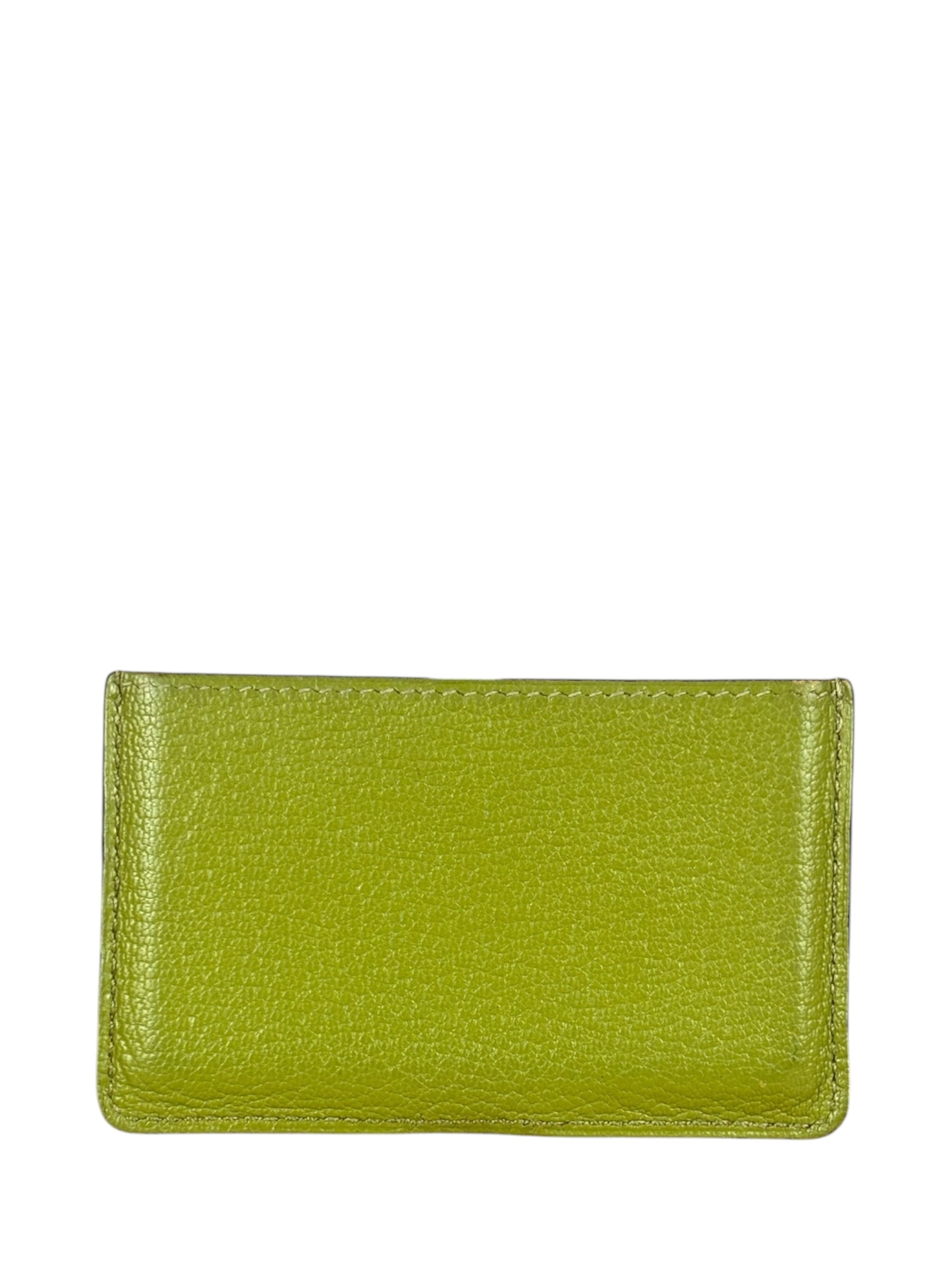 Hermes Green Chevre Mysore Diablo Card Holder