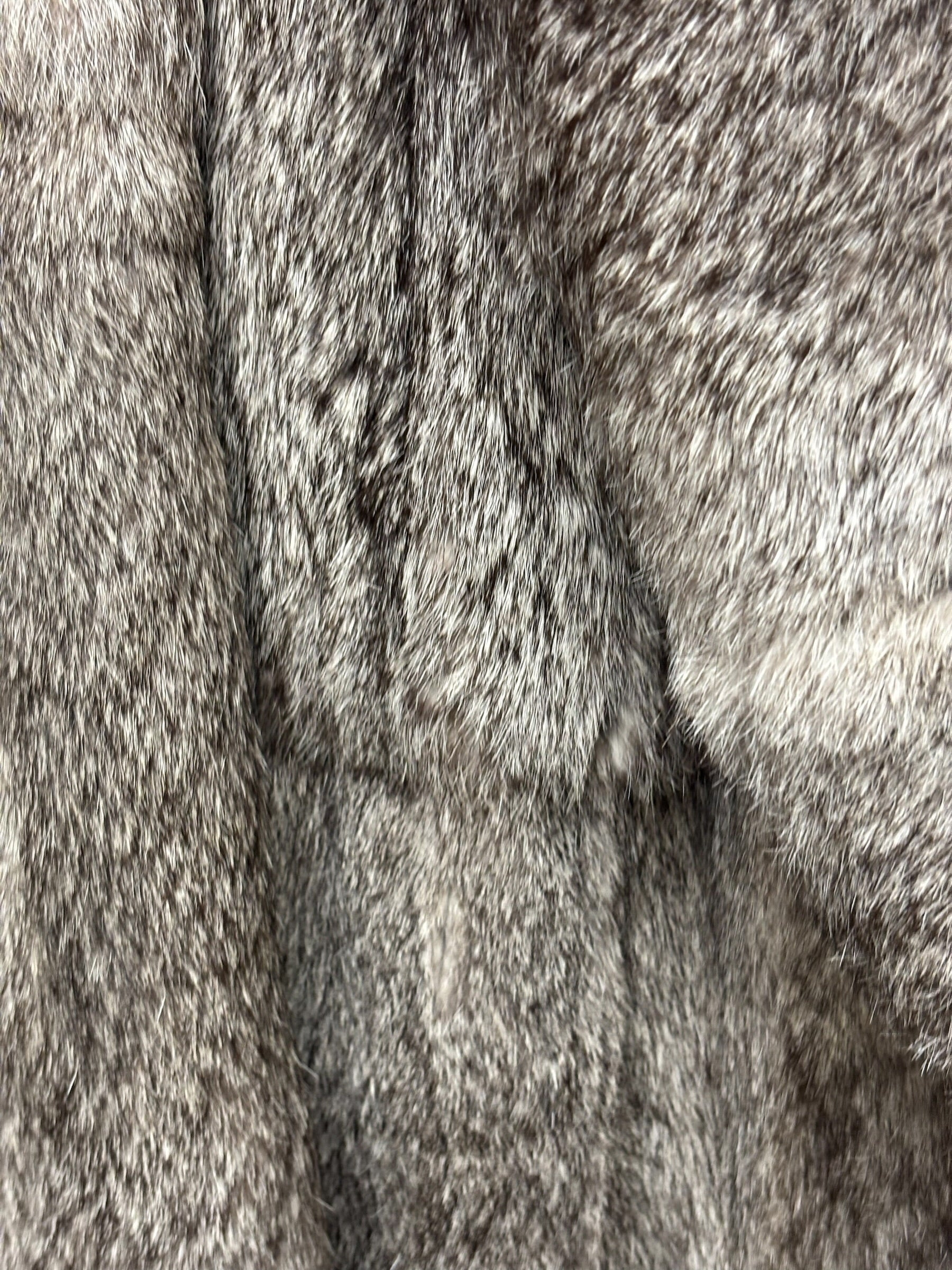 Gifu Mouhi Grey Rabbi Fur Coat