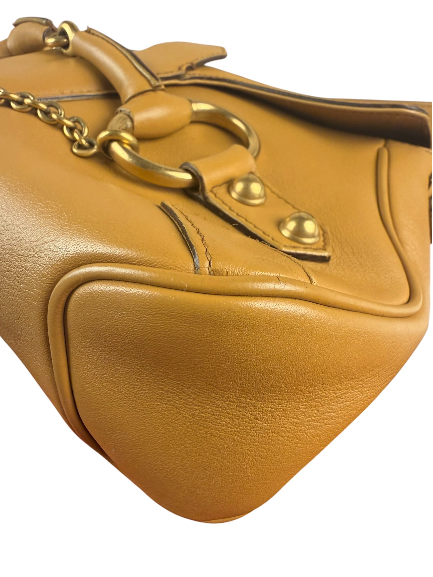 Gucci Vintage Camel Horsebit Shoulder Bag