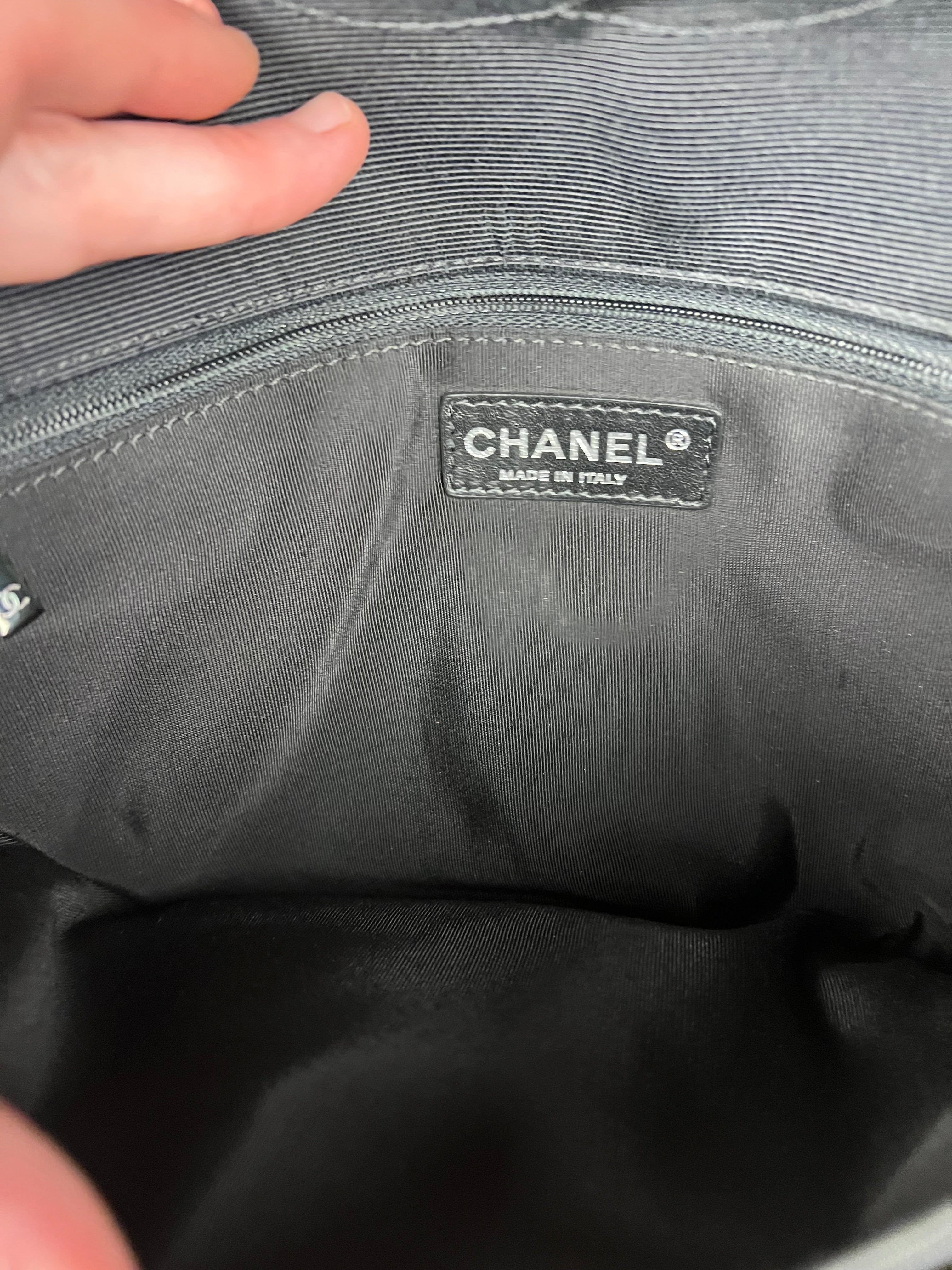 Chanel Quilted Two Tone Leather Flap Bag White