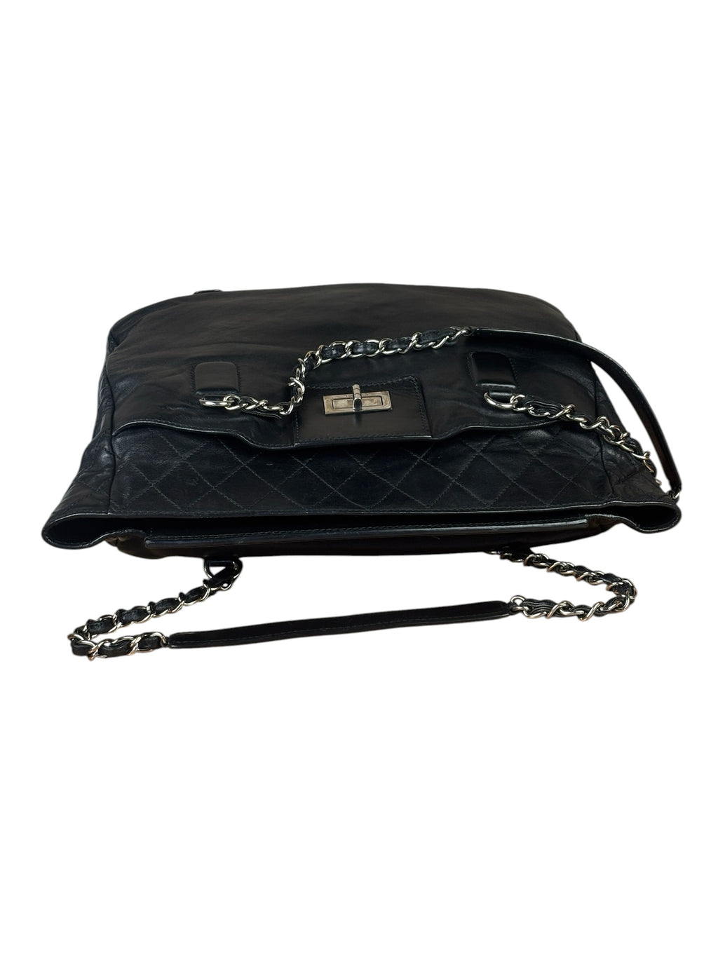 Chanel Black Quilted Leather Medium 2.55 Reissue Tote 2008