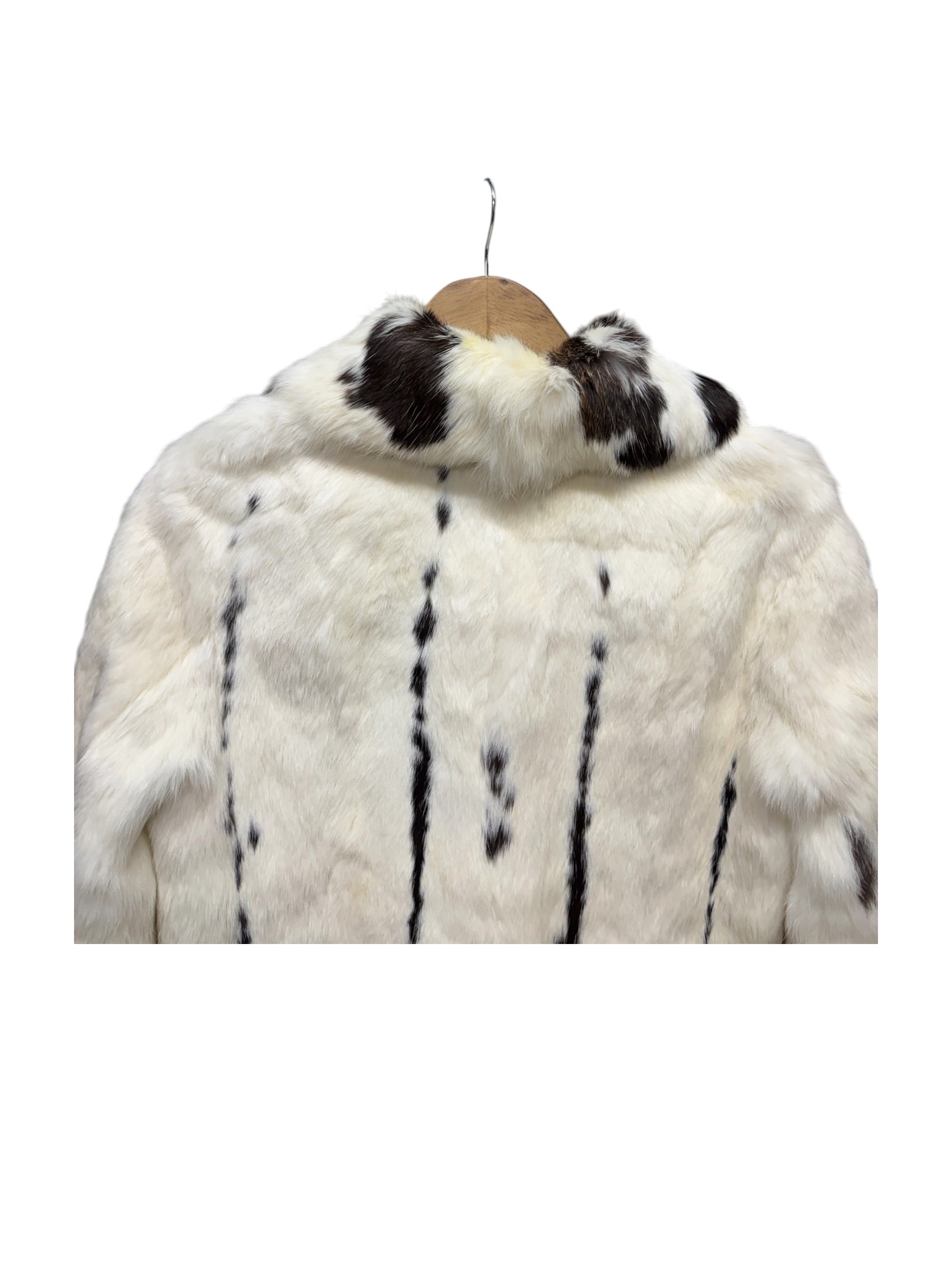 Vintage Cream/Brown Rabbit Fur Coat